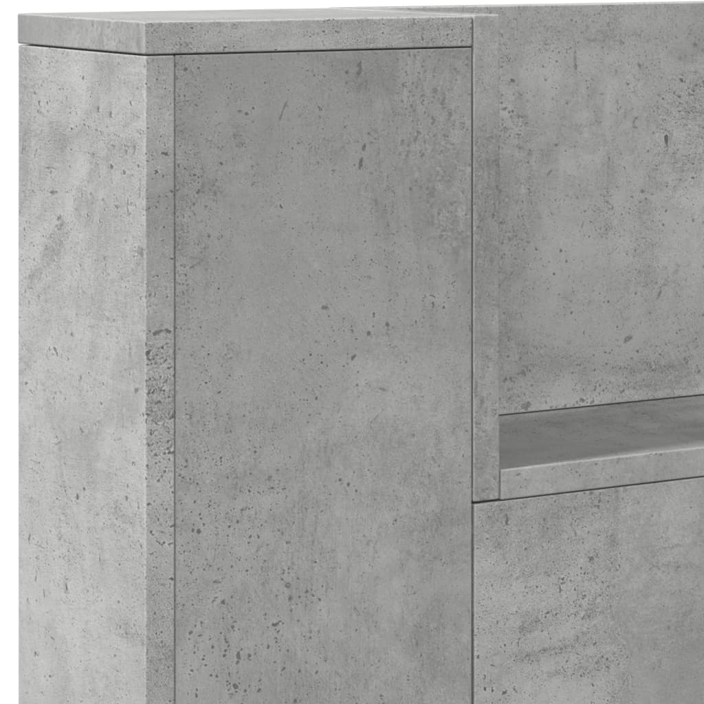 Ormarić za uzglavlje LED svjetlima boja betona 220x16,5x103,5cm