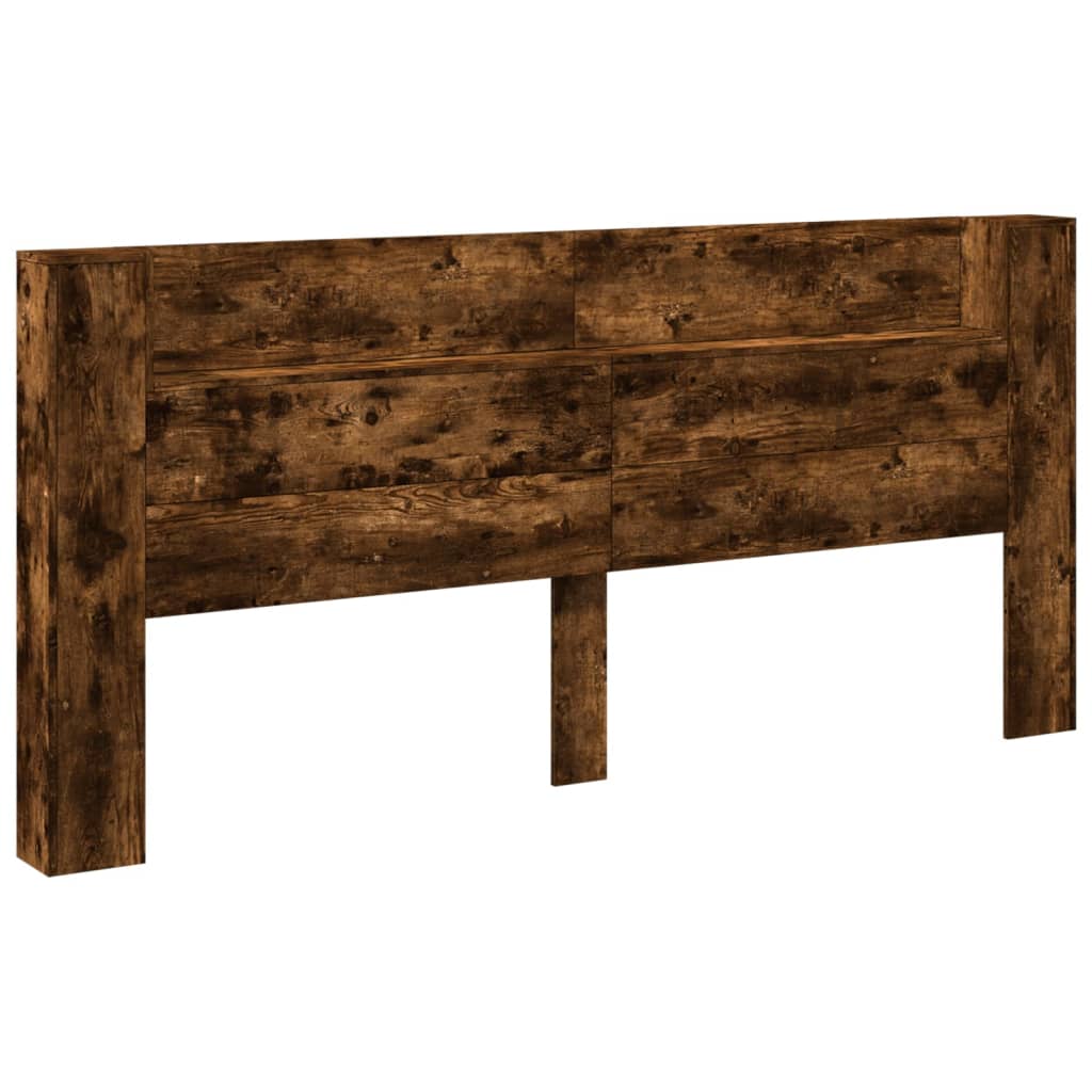 Ormarić za uzglavlje LED boja dimljenog hrasta 220x16,5x103,5cm
