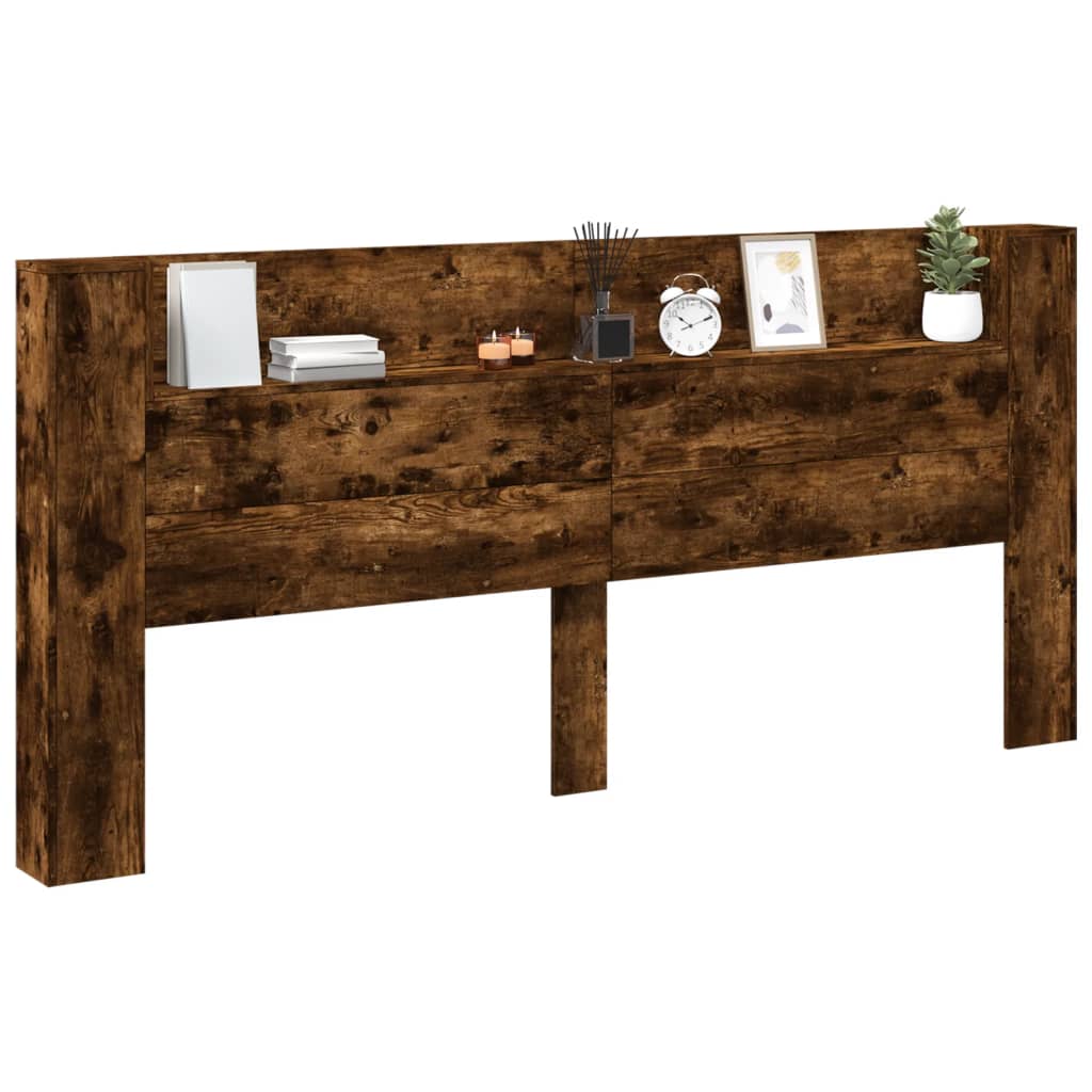 Ormarić za uzglavlje LED boja dimljenog hrasta 220x16,5x103,5cm