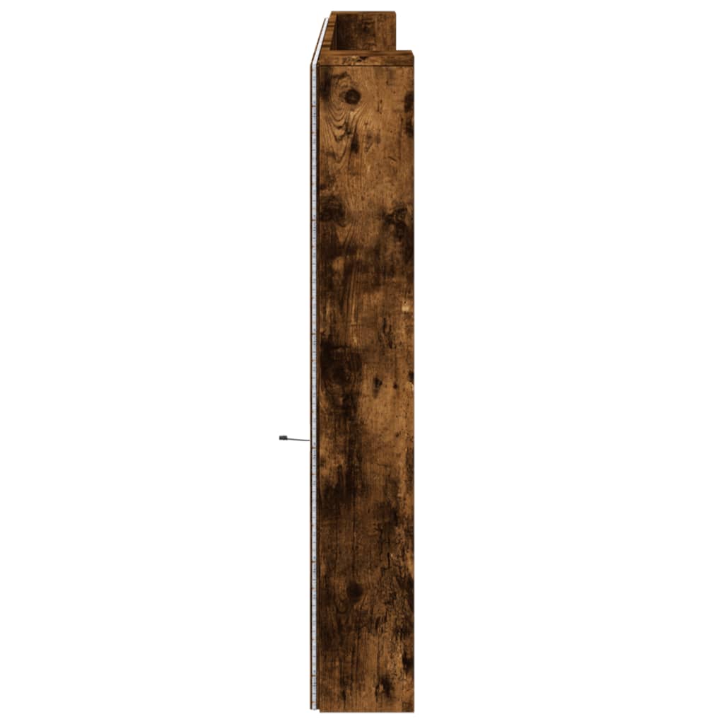 Ormarić za uzglavlje LED boja dimljenog hrasta 220x16,5x103,5cm