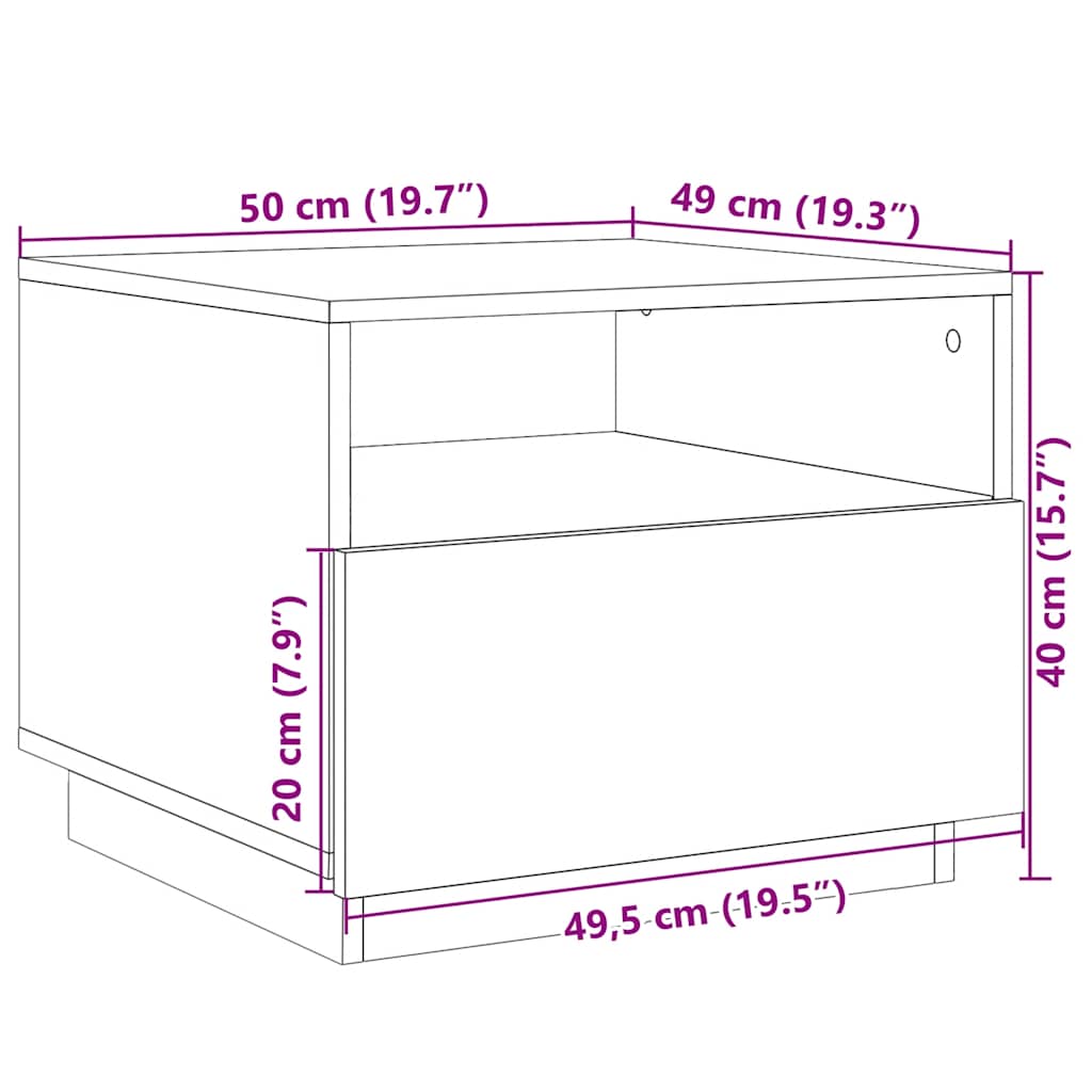 Stolić za kavu s LED svjetlima siva boja betona 50 x 49 x 40 cm