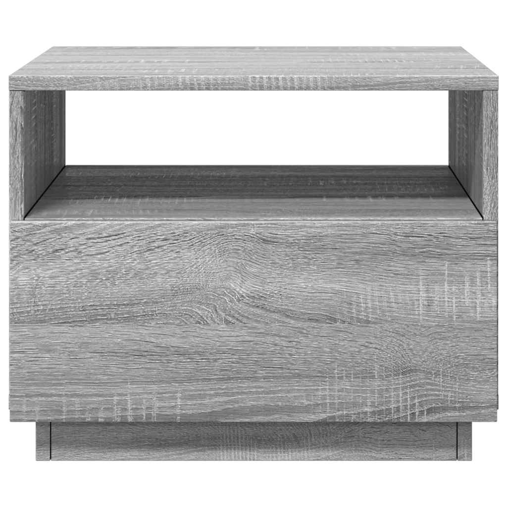 Stolić za kavu s LED svjetlima siva boja hrasta 50x49x40 cm