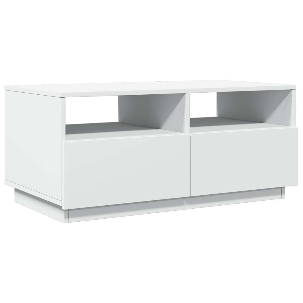 Stolić za kavu s LED svjetlima bijeli 90x49x40 cm
