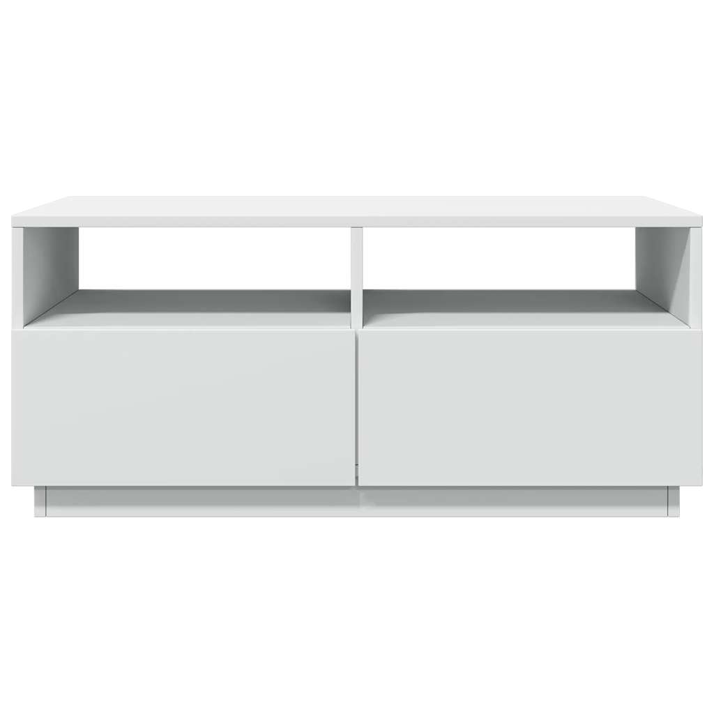 Stolić za kavu s LED svjetlima bijeli 90x49x40 cm
