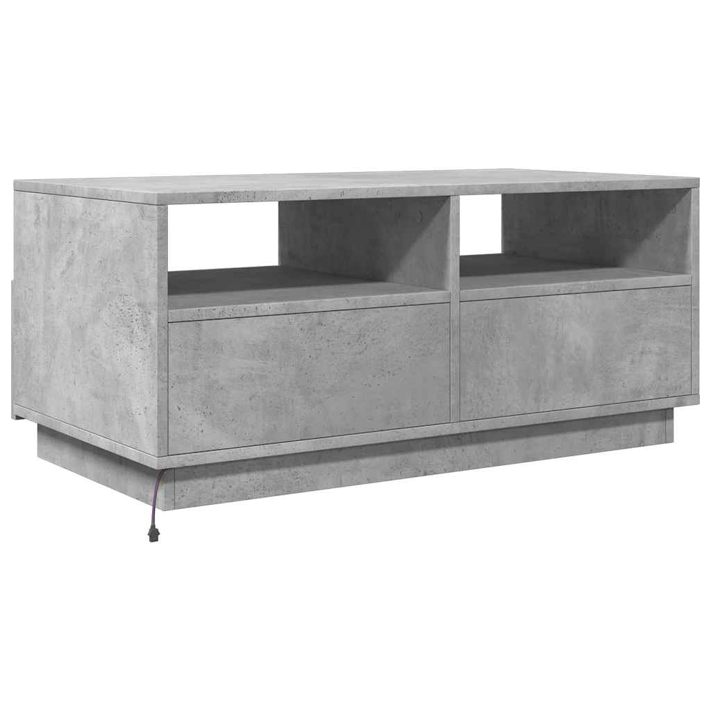 Stolić za kavu s LED svjetlima siva boja betona 90x49x40 cm