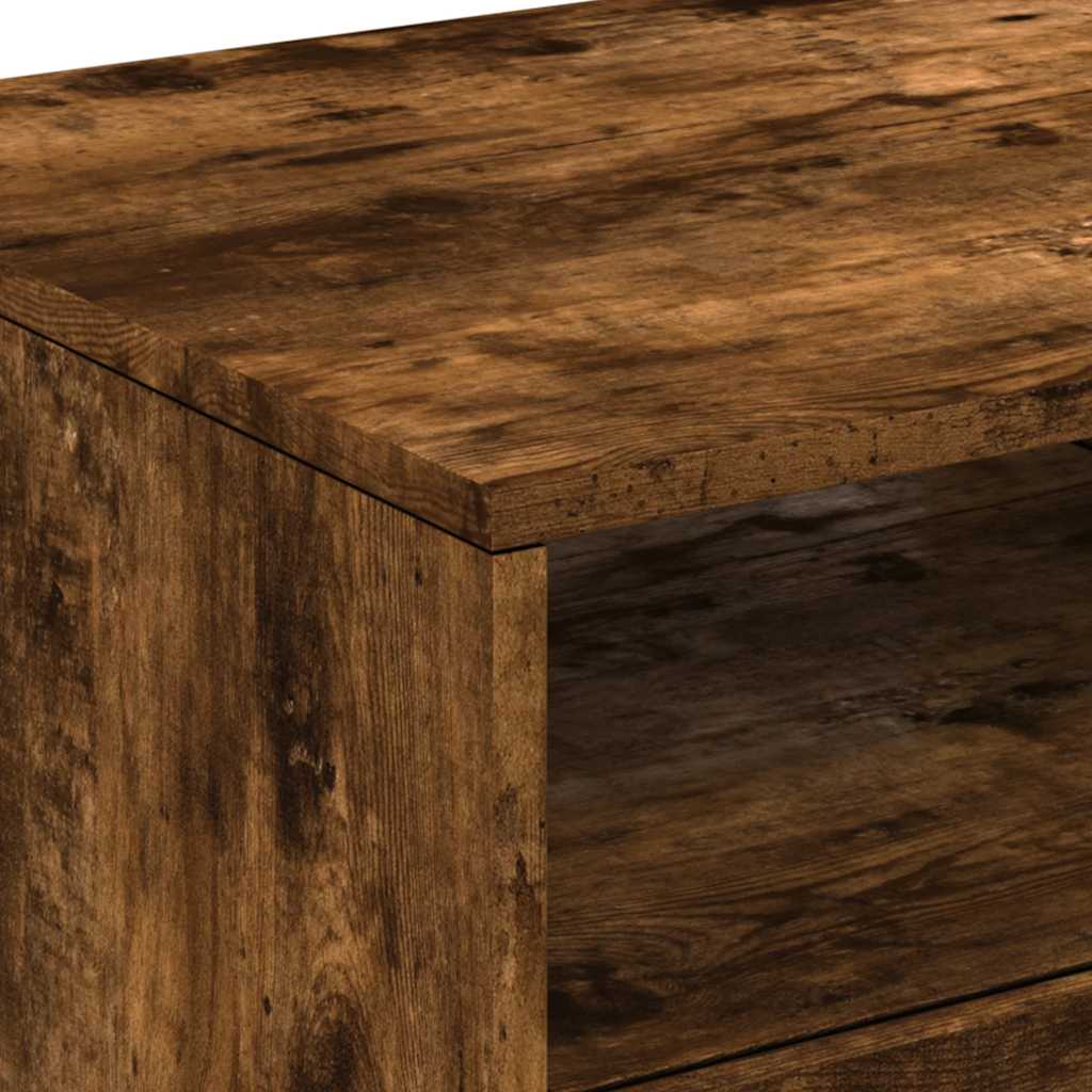 Stolić za kavu s LED svjetlima boja dimljenog hrasta 90x49x40cm