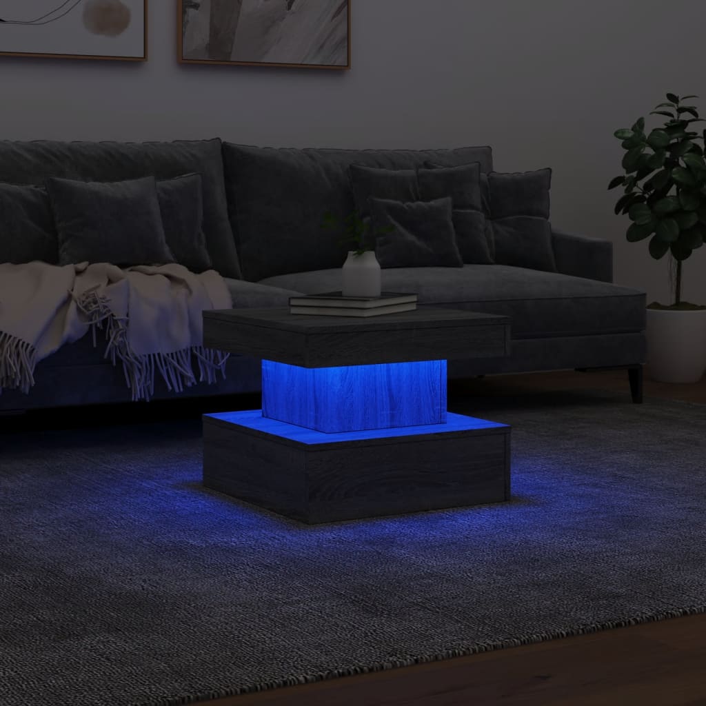 Ormarić za uzglavlje LED sivom sonomom 50x50x40 cm