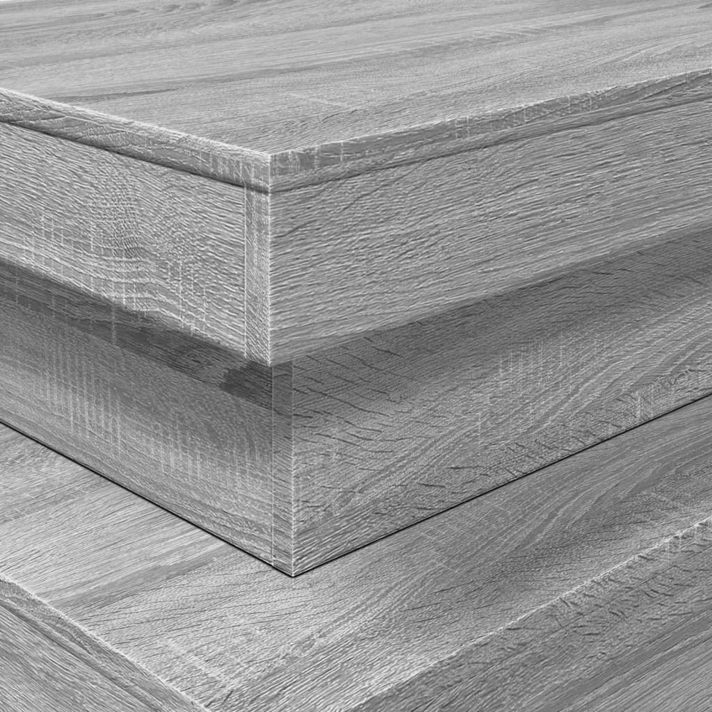 Stolić za kavu s LED svjetlima siva boja hrasta 90 x 50 x 40 cm