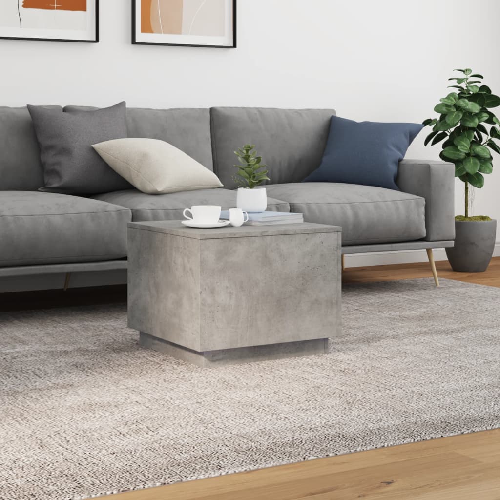 Stolić za kavu s LED svjetlima siva boja betona 50 x 50 x 40 cm