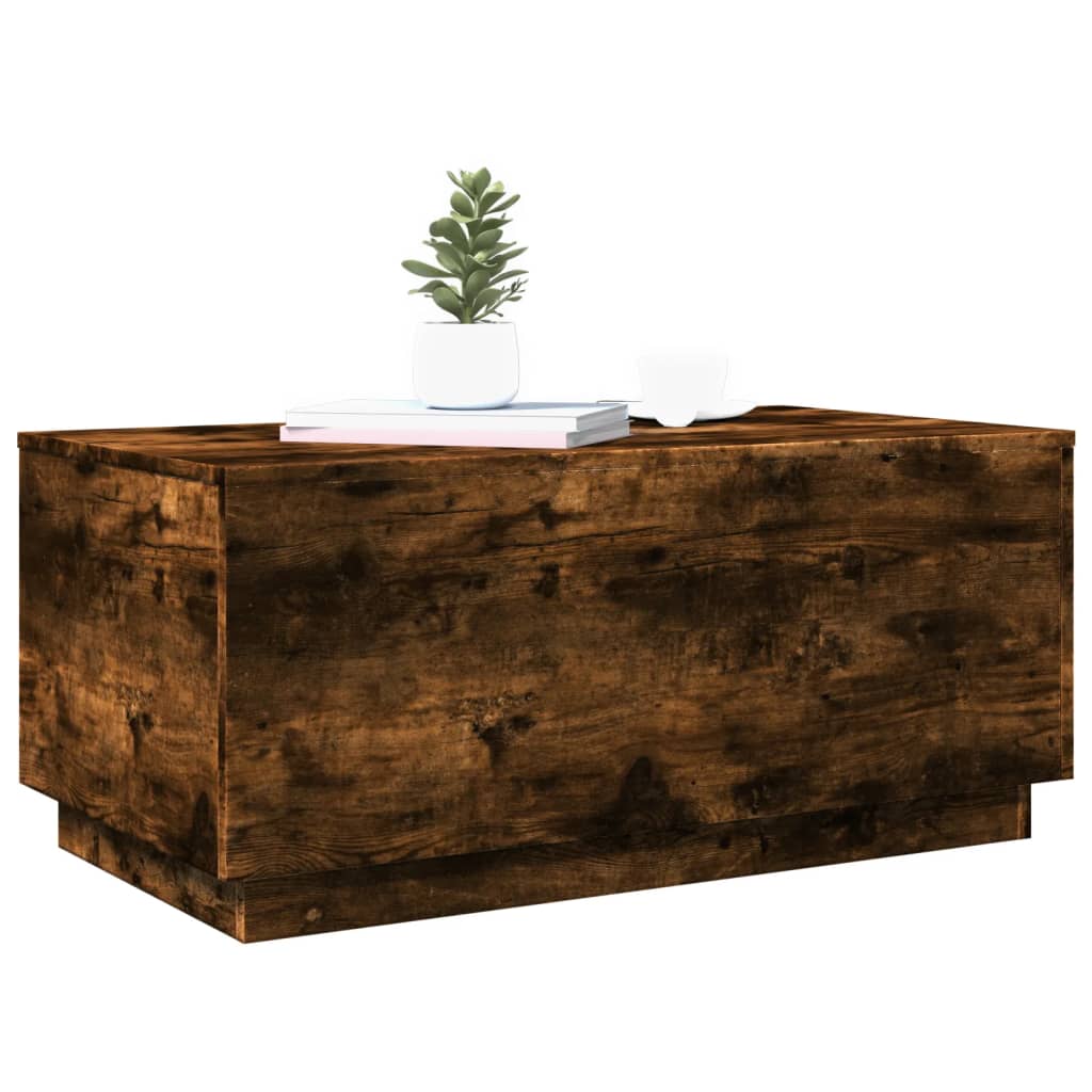 Stolić za kavu s LED svjetlima boja hrasta 90 x 50 x 40 cm