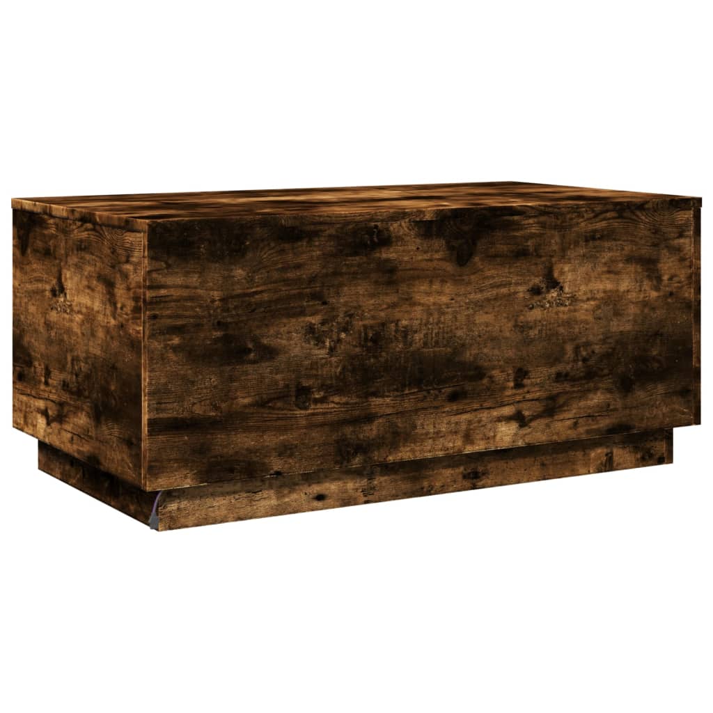 Stolić za kavu s LED svjetlima boja hrasta 90 x 50 x 40 cm