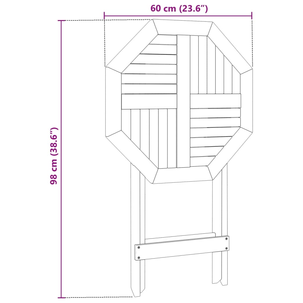 Sklopivi vrtni stol Ø60x75 cm od masivnog bagremovog drva