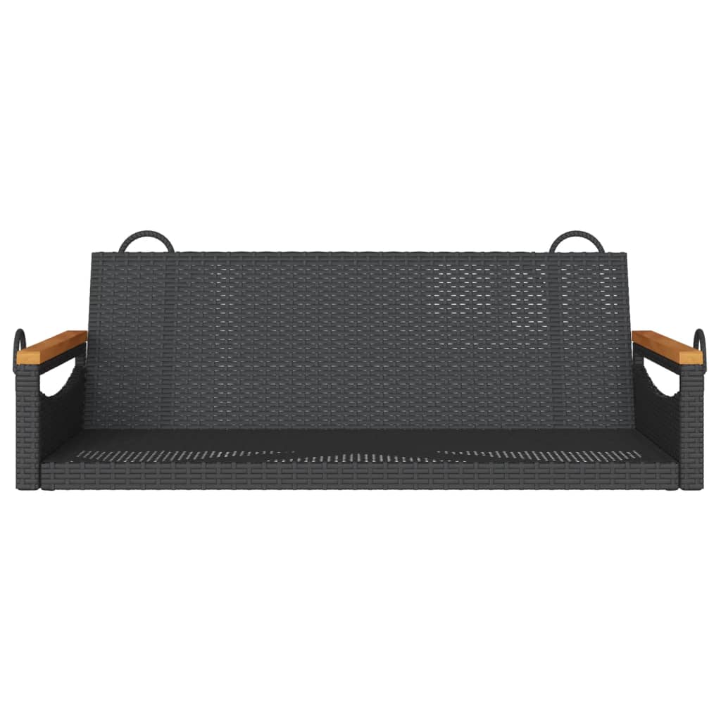 Klupa za ljuljanje crna 109 x 62 x 40 cm od poliratana