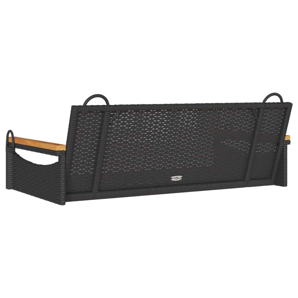 Klupa za ljuljanje crna 109 x 62 x 40 cm od poliratana