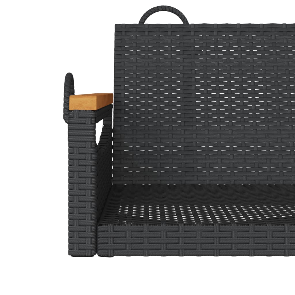 Klupa za ljuljanje crna 109 x 62 x 40 cm od poliratana