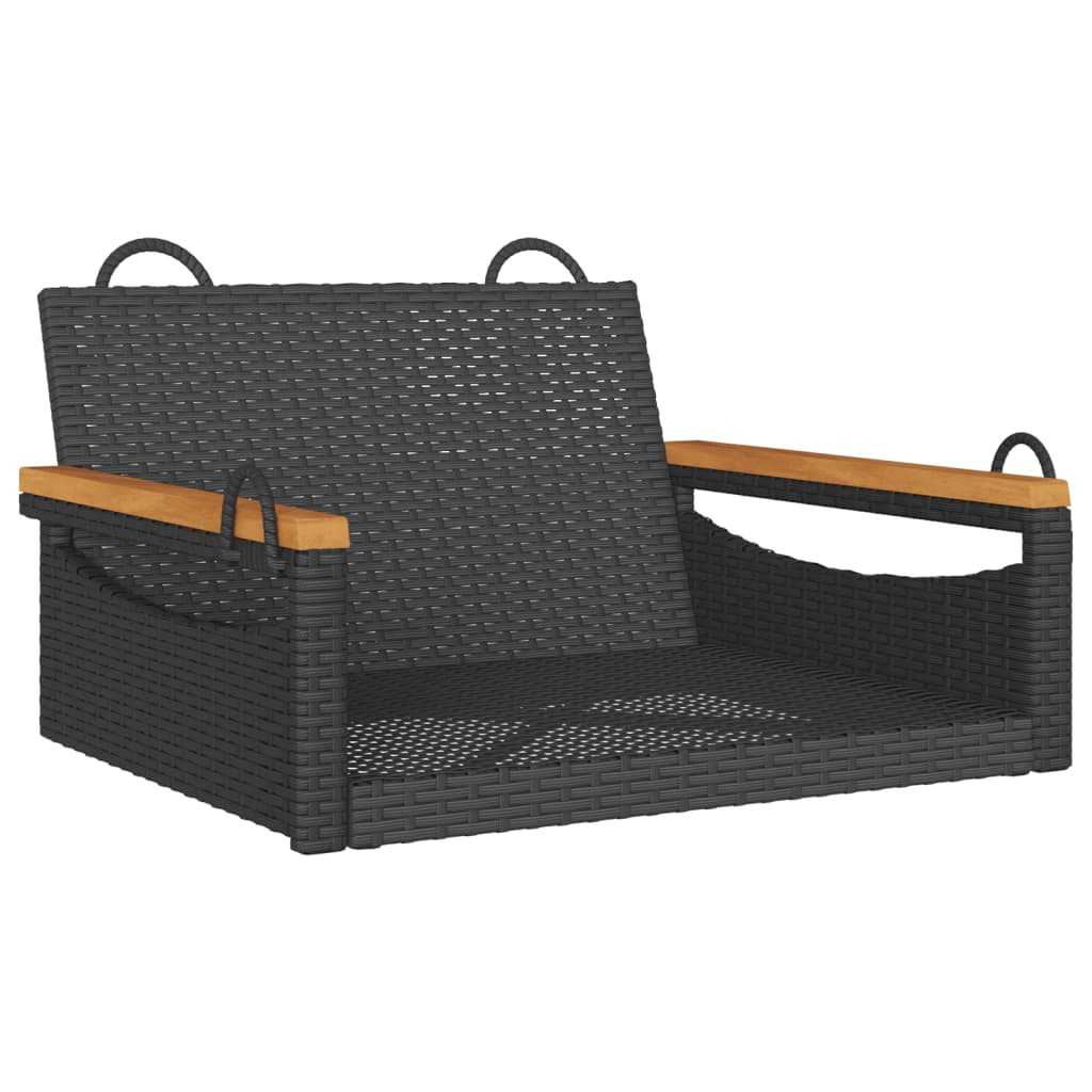 Klupa za ljuljanje crna 63 x 62 x 40 cm od poliratana