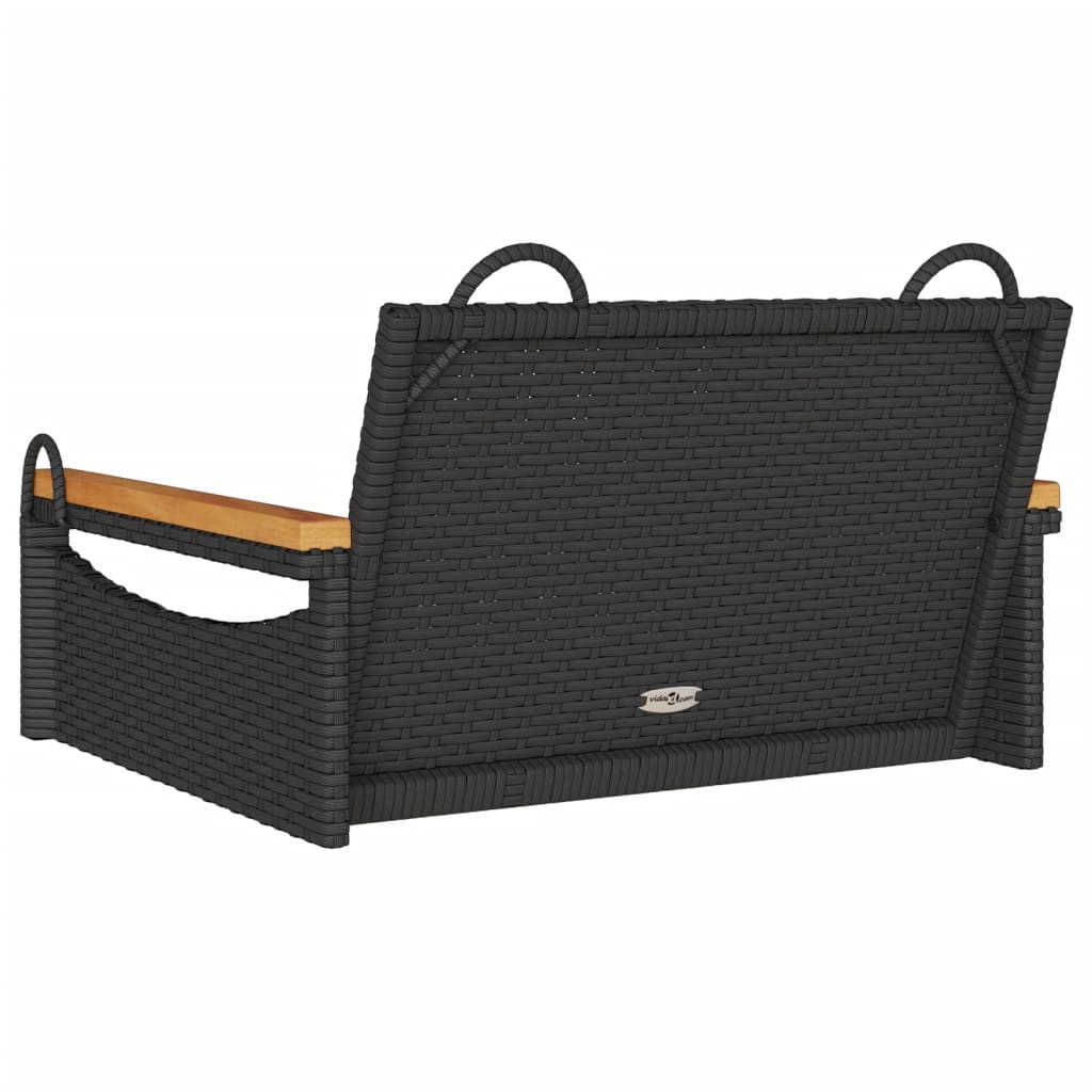 Klupa za ljuljanje crna 63 x 62 x 40 cm od poliratana