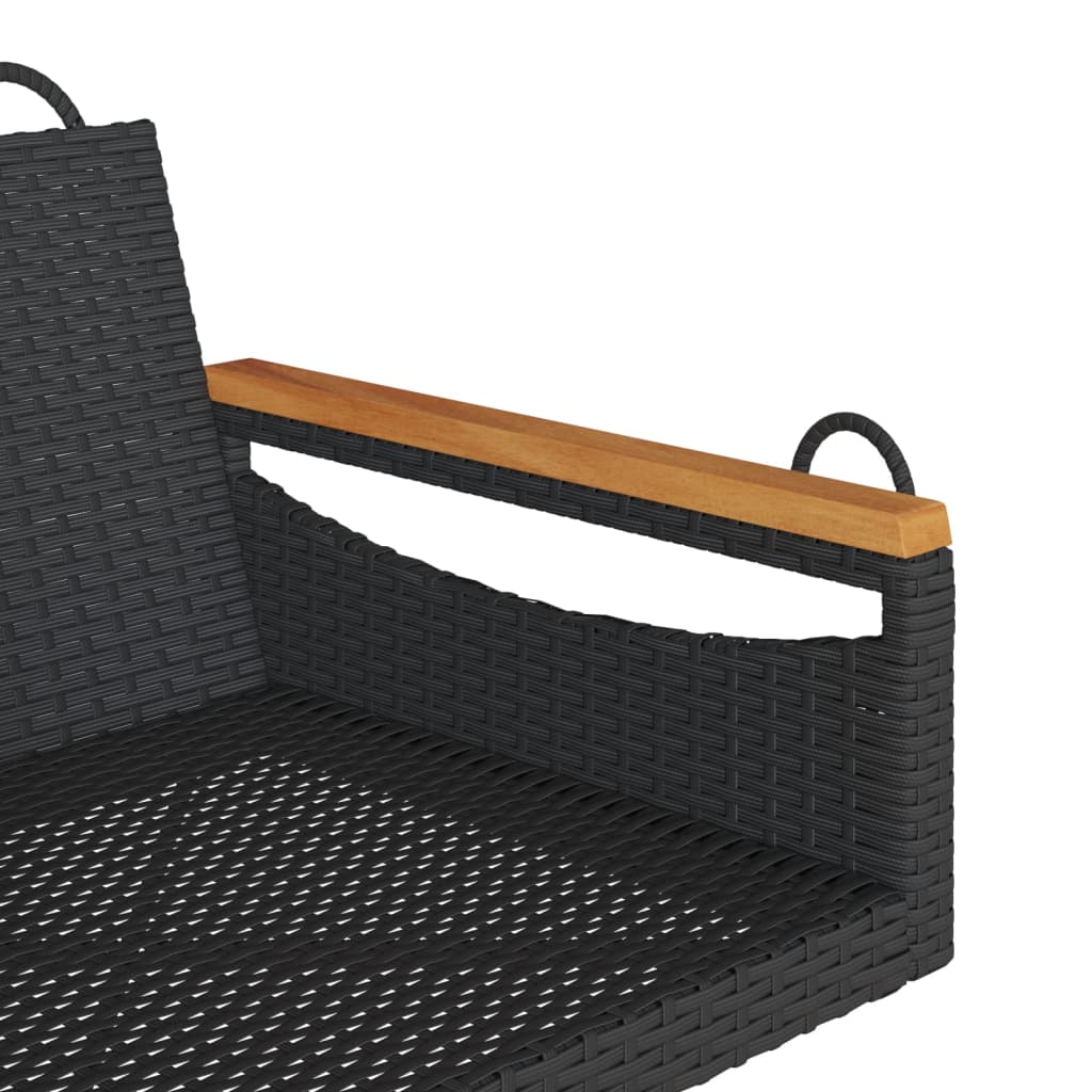 Klupa za ljuljanje crna 63 x 62 x 40 cm od poliratana