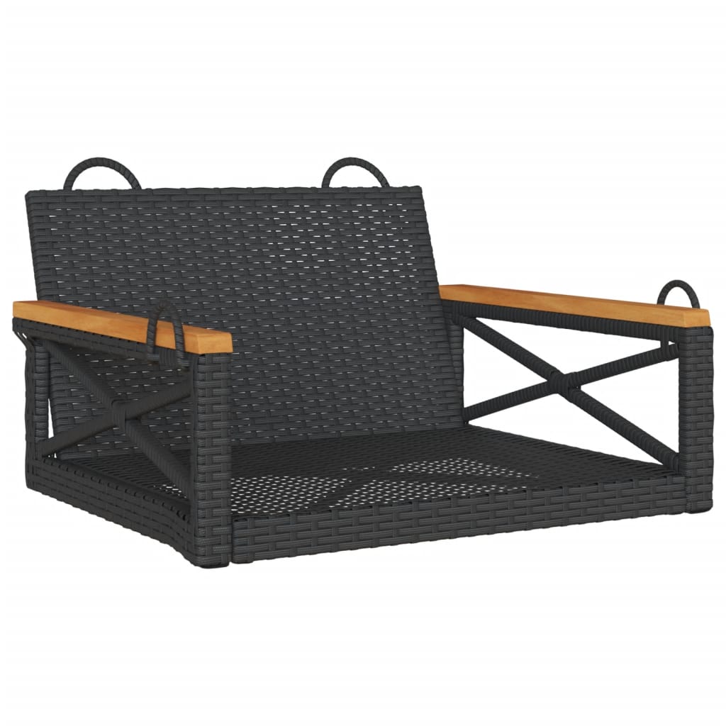 Klupa za ljuljanje crna 63 x 62 x 40 cm od poliratana