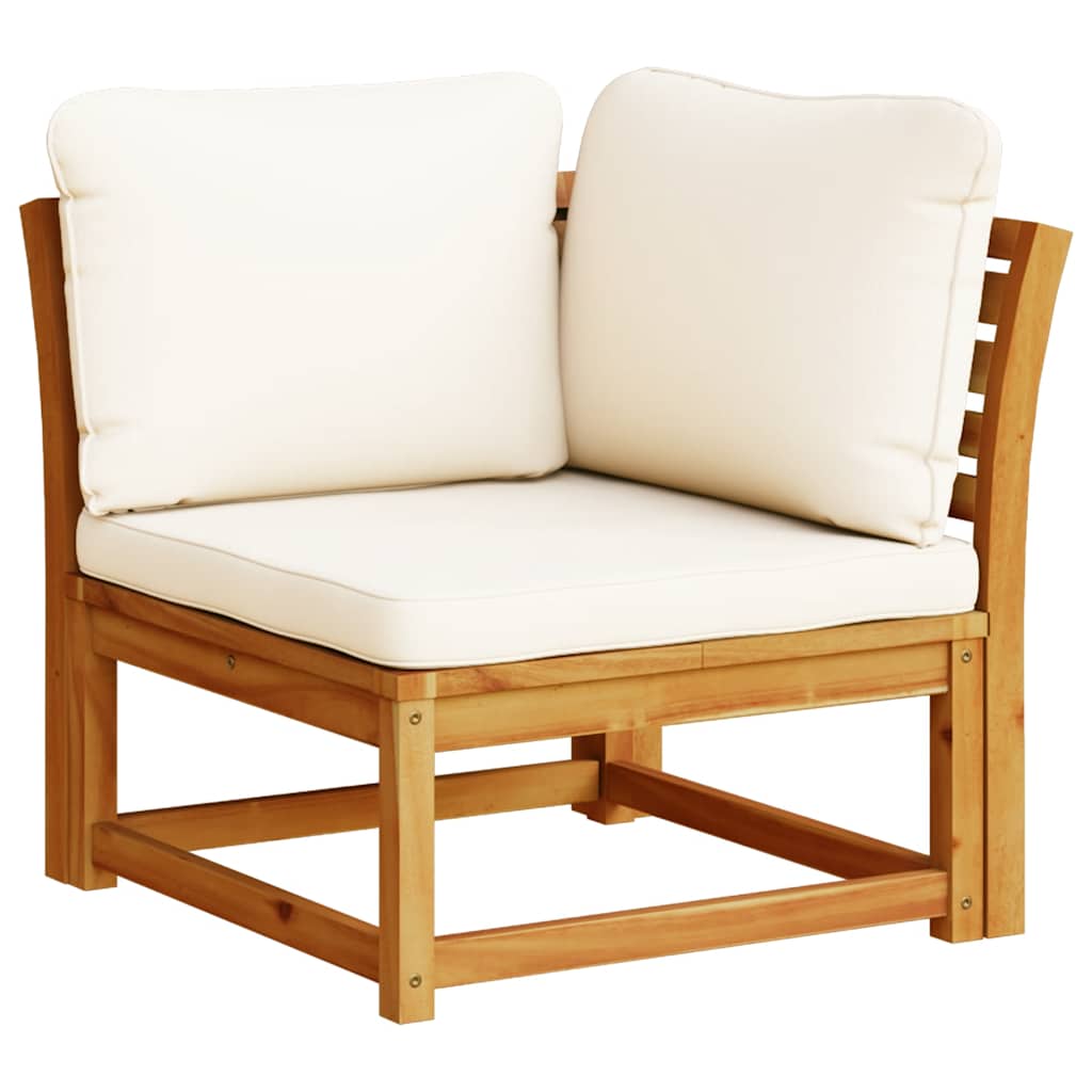 Kutna vrtna sofa s jastucima 73x73x65 cm masivno drvo bagrema