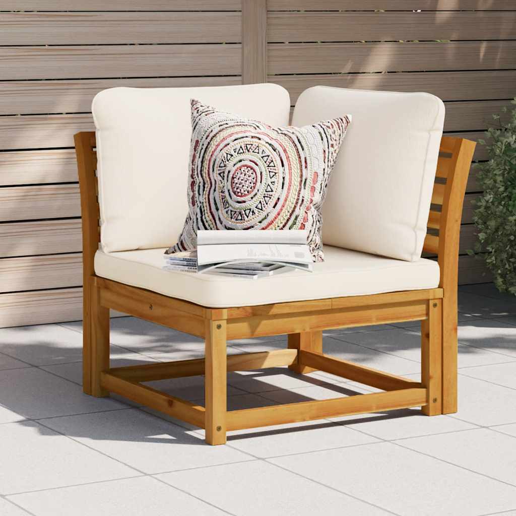 Kutna vrtna sofa s jastucima 73x73x65 cm masivno drvo bagrema