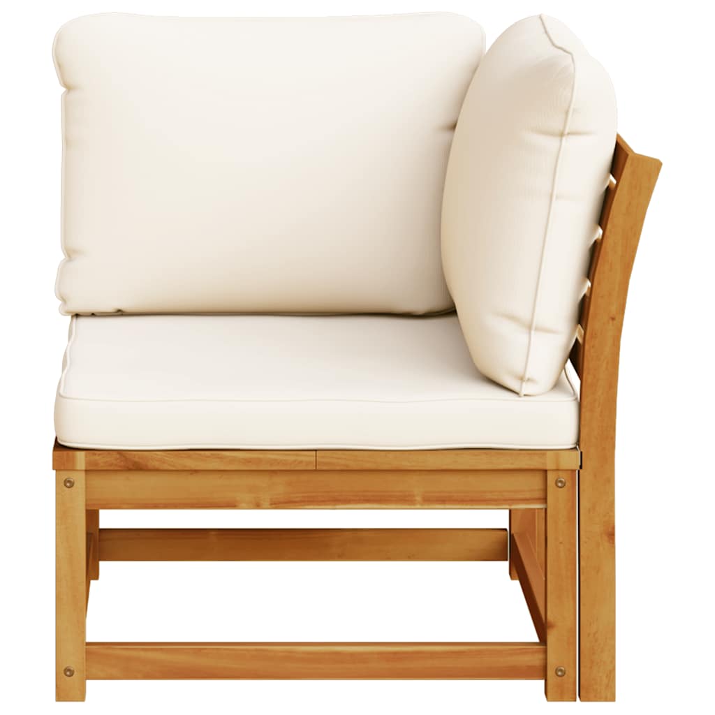 Kutna vrtna sofa s jastucima 73x73x65 cm masivno drvo bagrema