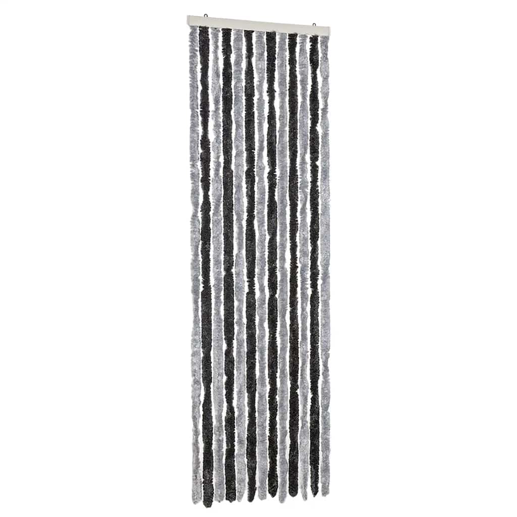 Zastor protiv muha siva i crna 56 x 200 cm od šenila