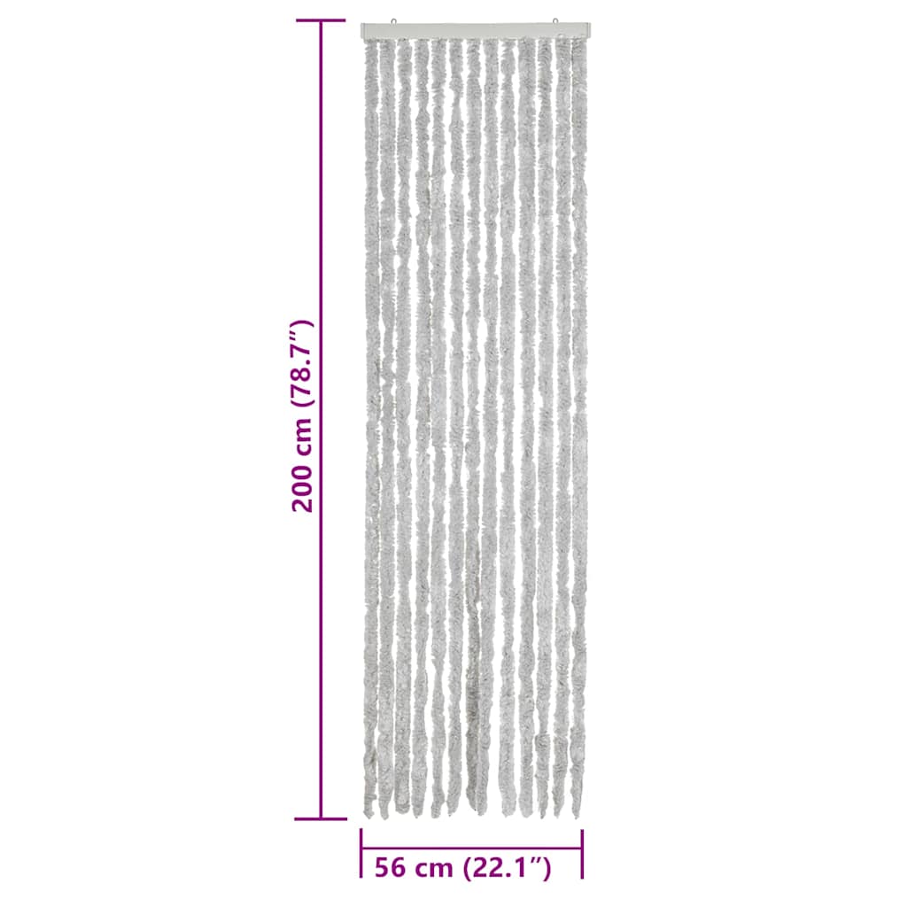 Zastor protiv muha sivi 56x200 cm od šenila