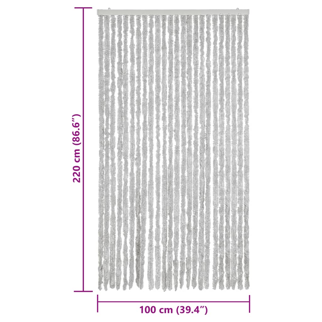Zastor protiv muha sivi 100 x 220 cm od šenila