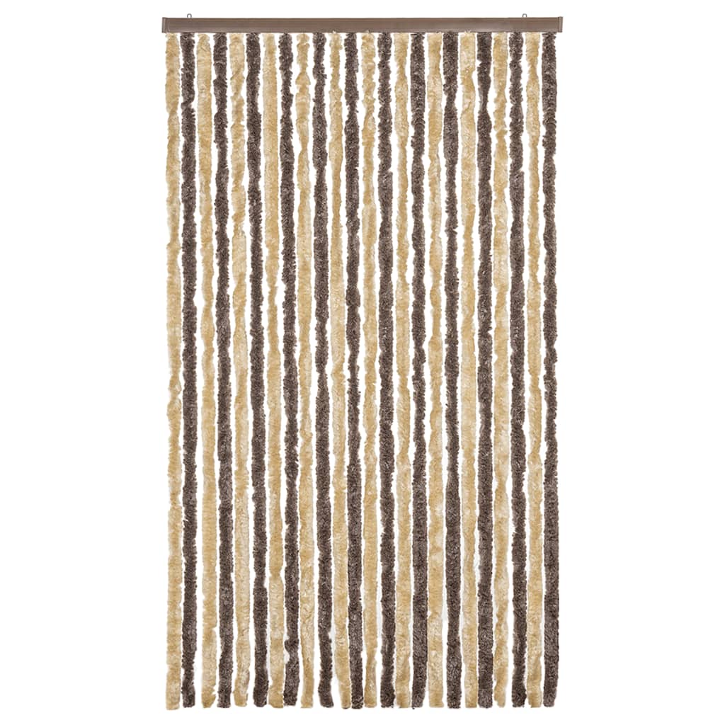 Zastor protiv muha tamnosmeđi i bež 100 x 220 cm od šenila