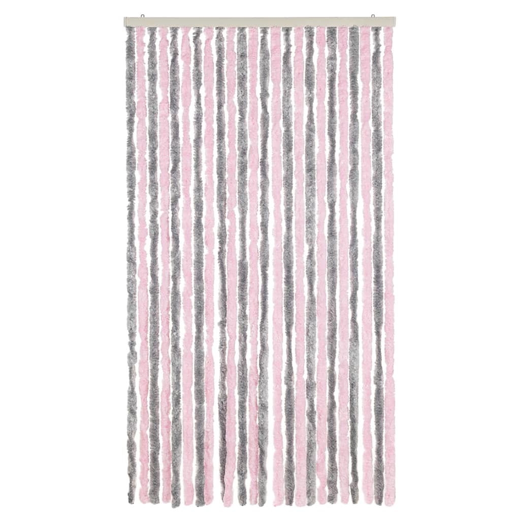 Zastor protiv muha srebrnosivi i ružičasti 100 x 200 cm šenil