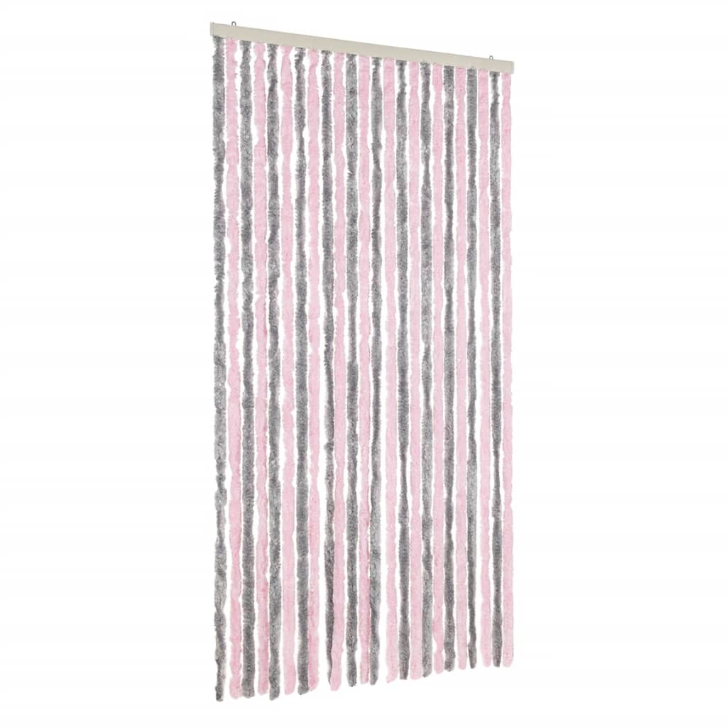 Zastor protiv muha srebrnosivi i ružičasti 100 x 220 cm šenil