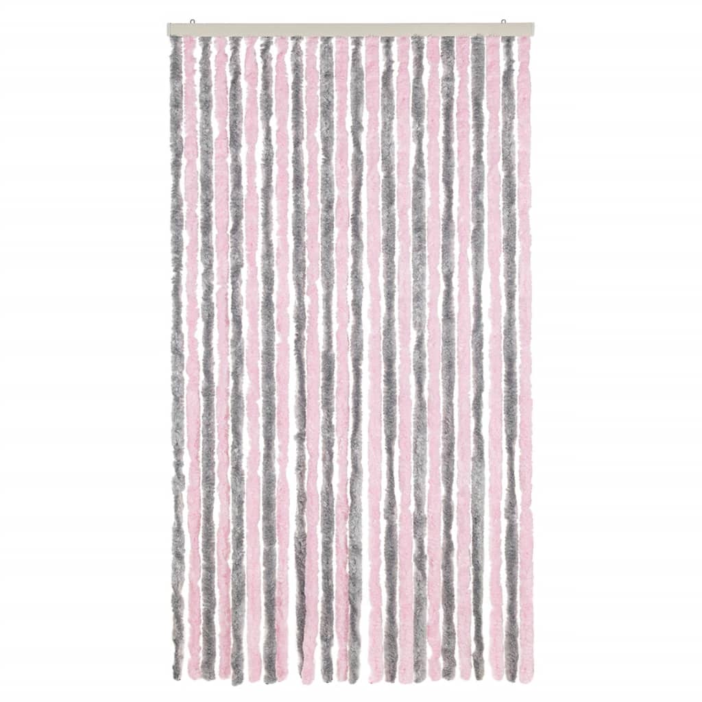 Zastor protiv muha srebrnosivi i ružičasti 100 x 220 cm šenil