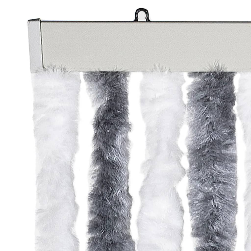Zastor protiv muha sivo-bijeli 100 x 230 cm od šenila
