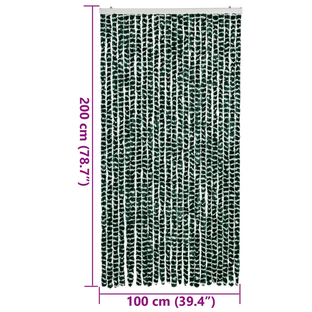 Zastor protiv muha zelena i bijela 100 x 200 cm od šenila