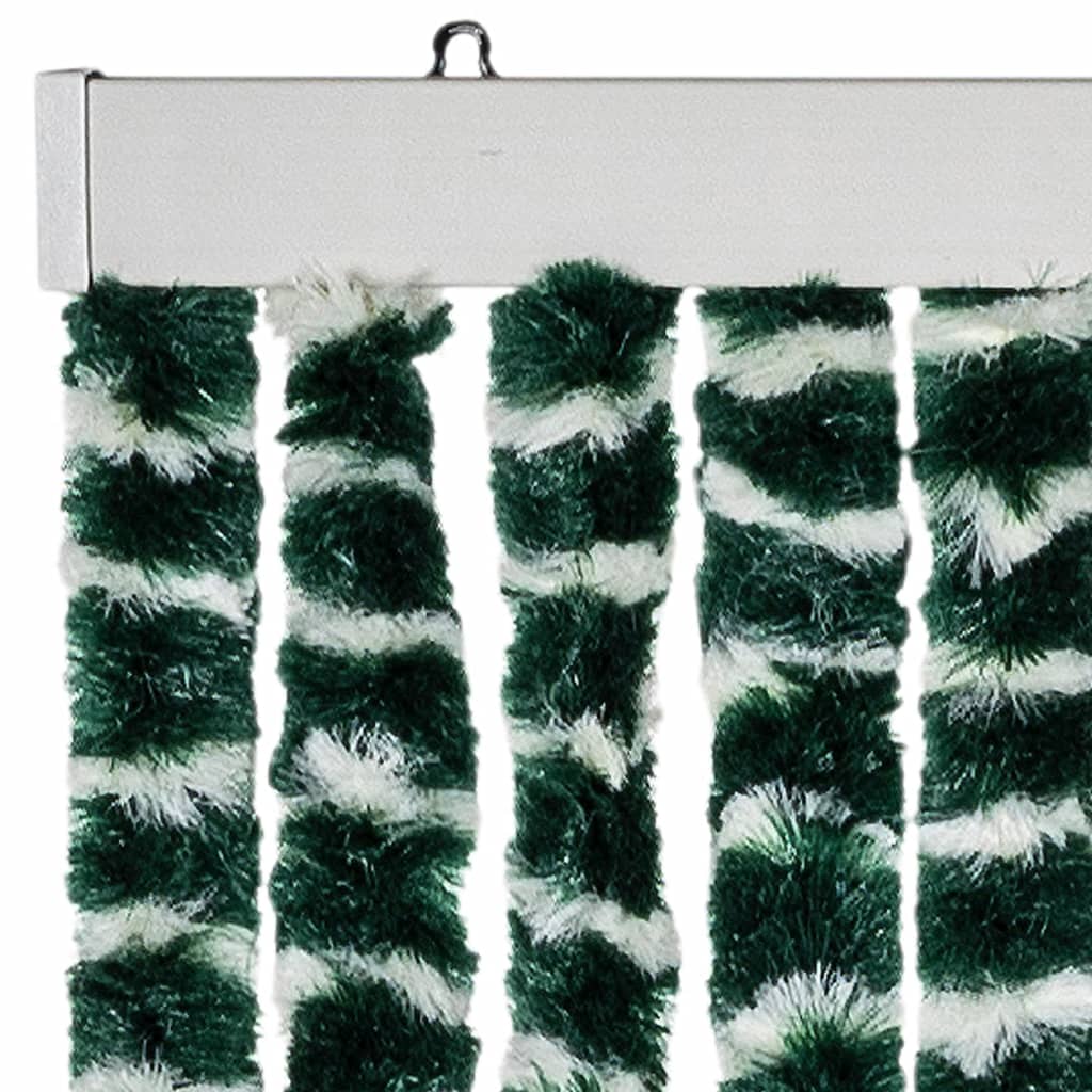 Zastor protiv muha zelena i bijela 100 x 230 cm od šenila