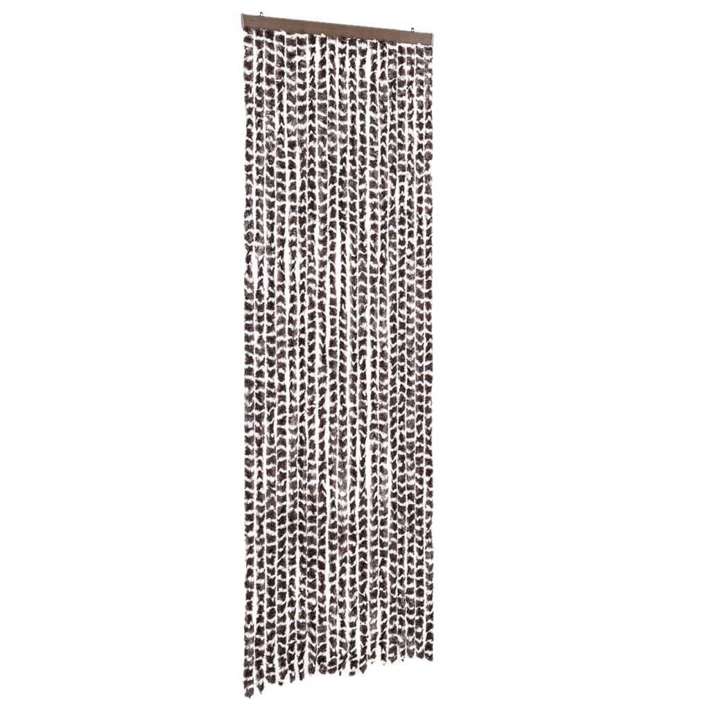 Zastor protiv muha smeđa i bijela 56 x 200 cm od šenila