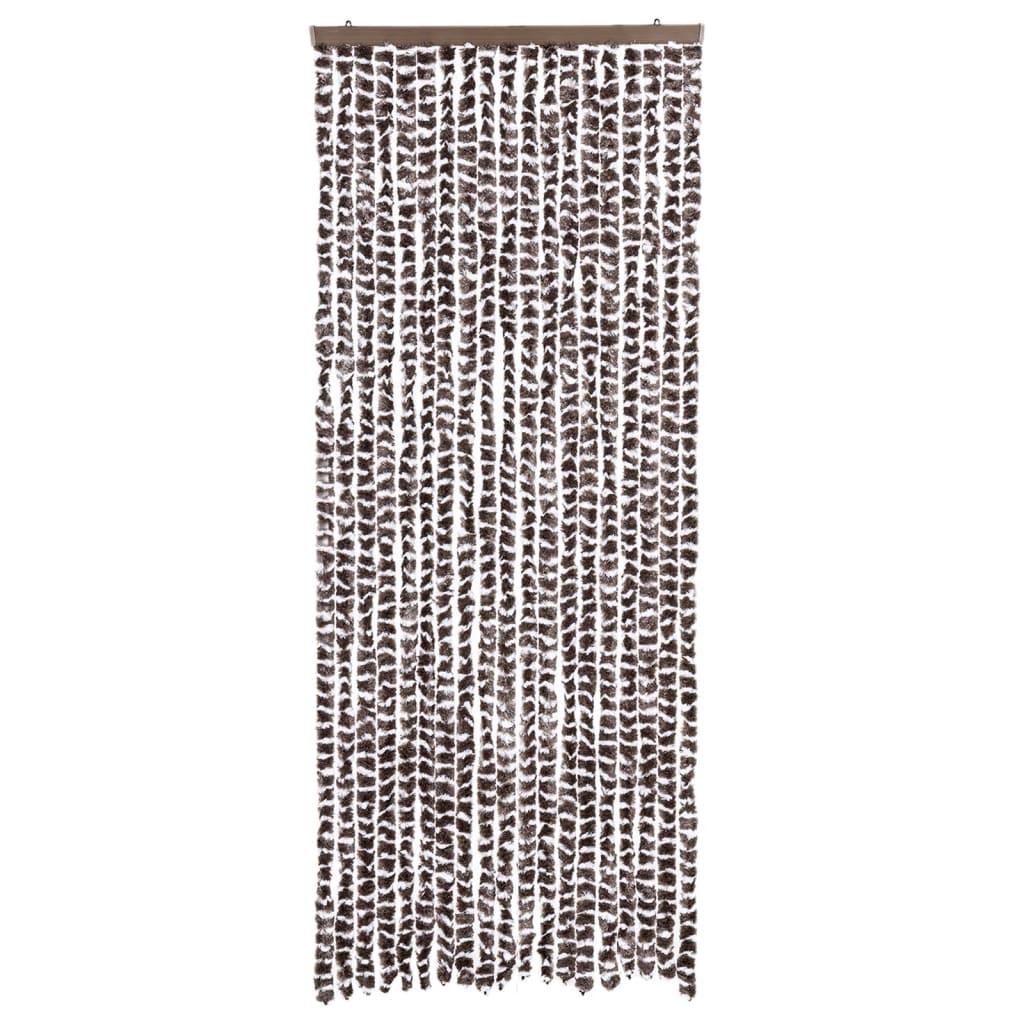 Zastor protiv muha smeđa i bijela 56 x 200 cm od šenila