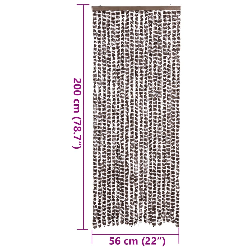 Zastor protiv muha smeđa i bijela 56 x 200 cm od šenila