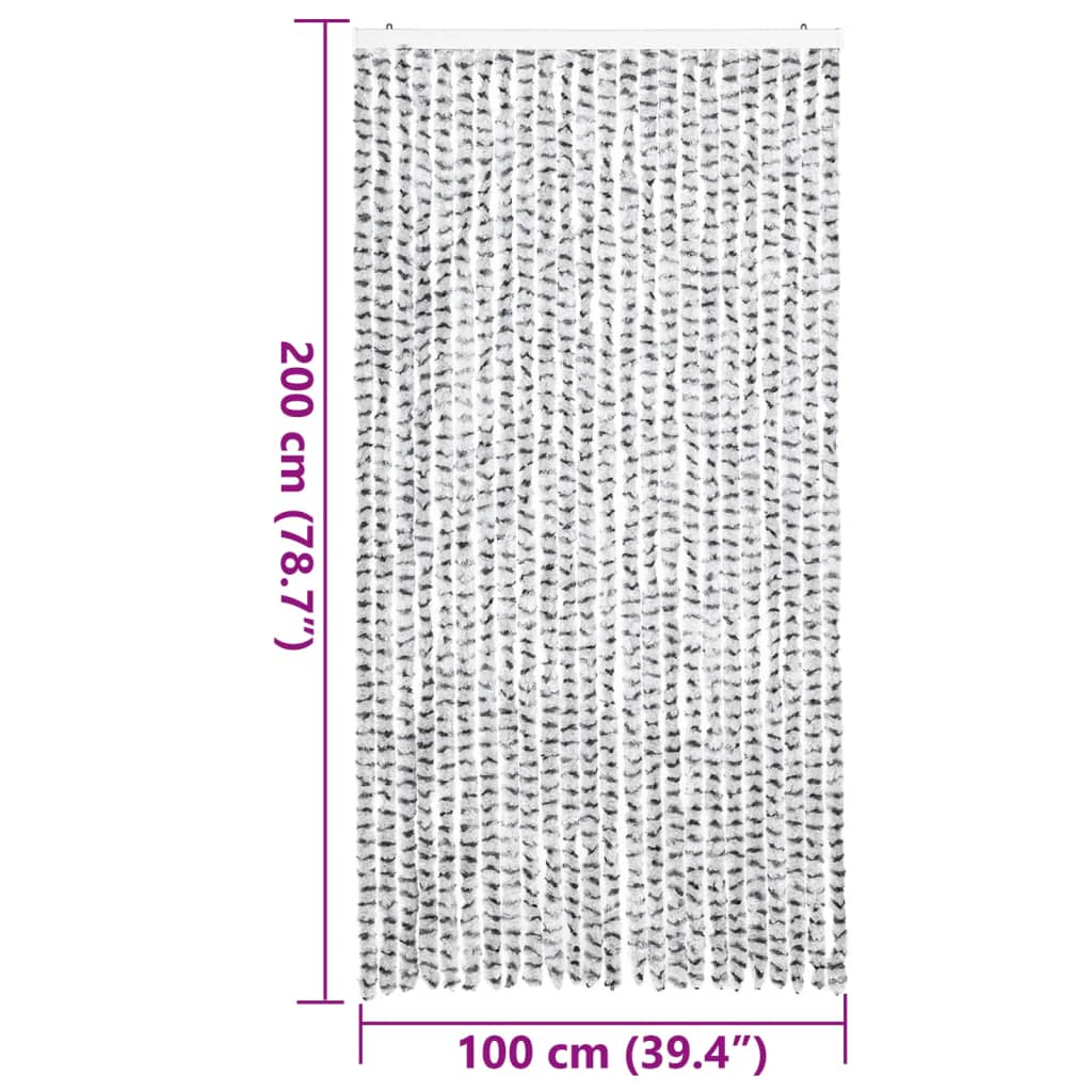 Zastor protiv muha svjetlosivi i tamnosivi 100x200 cm od šenila