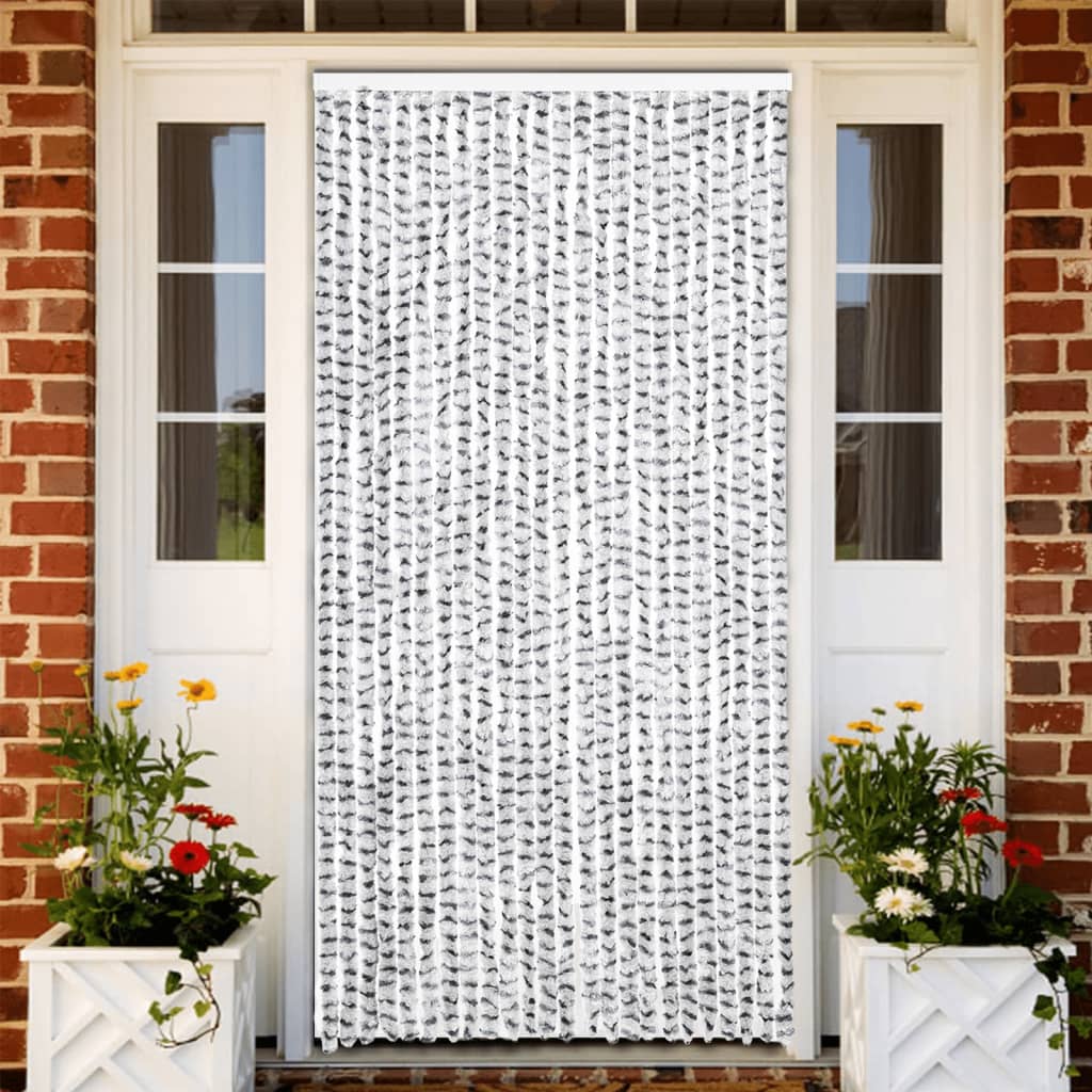 Zastor protiv muha svjetlosivi i tamnosivi 100x200 cm od šenila