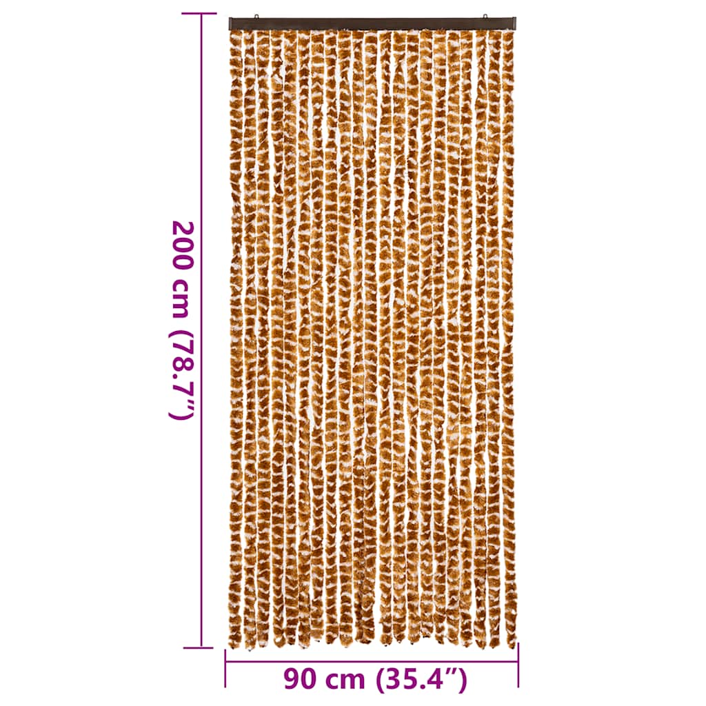 Zastor protiv muha oker-bijeli 90 x 200 cm od šenila