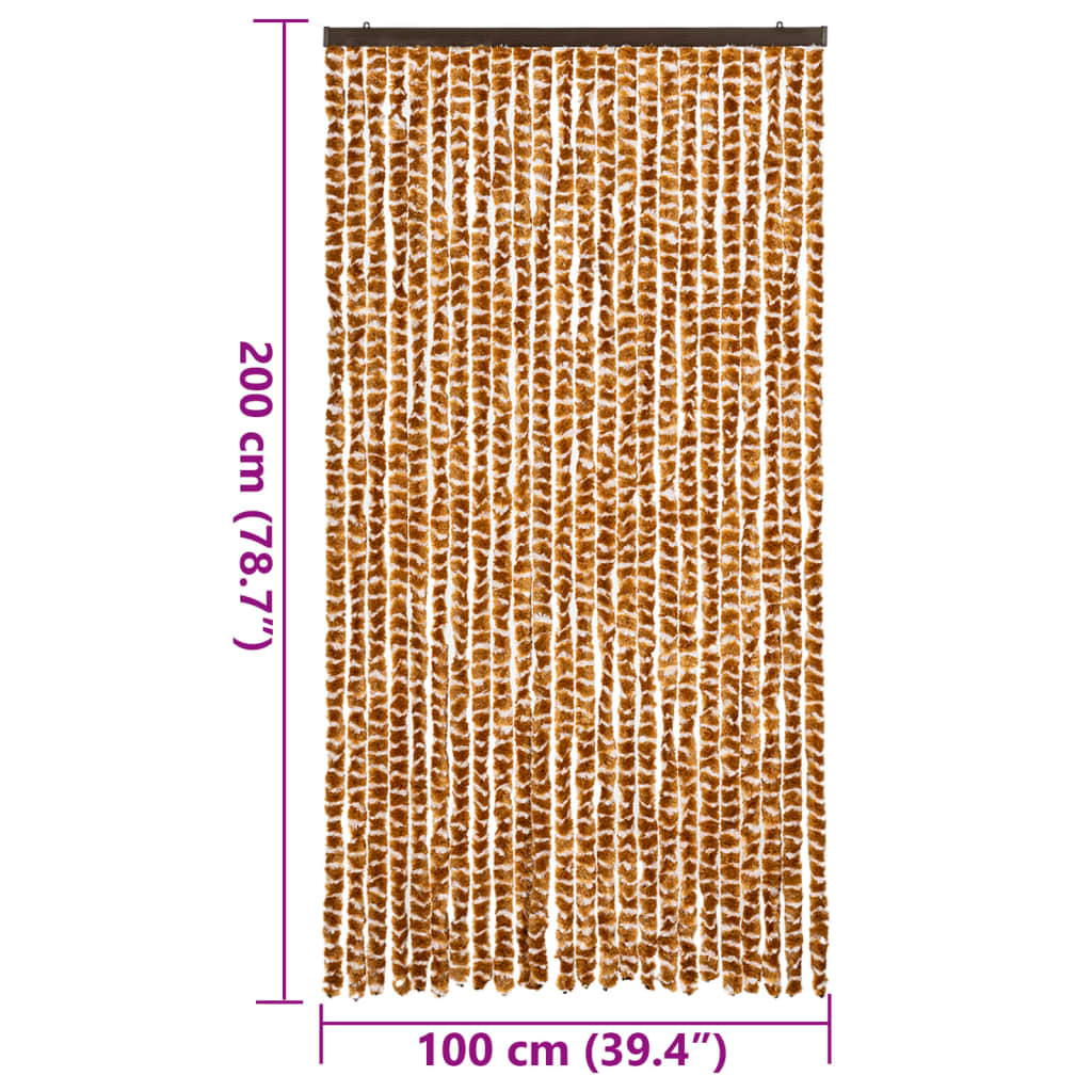 Zastor protiv muha oker-bijeli 100 x 200 cm od šenila