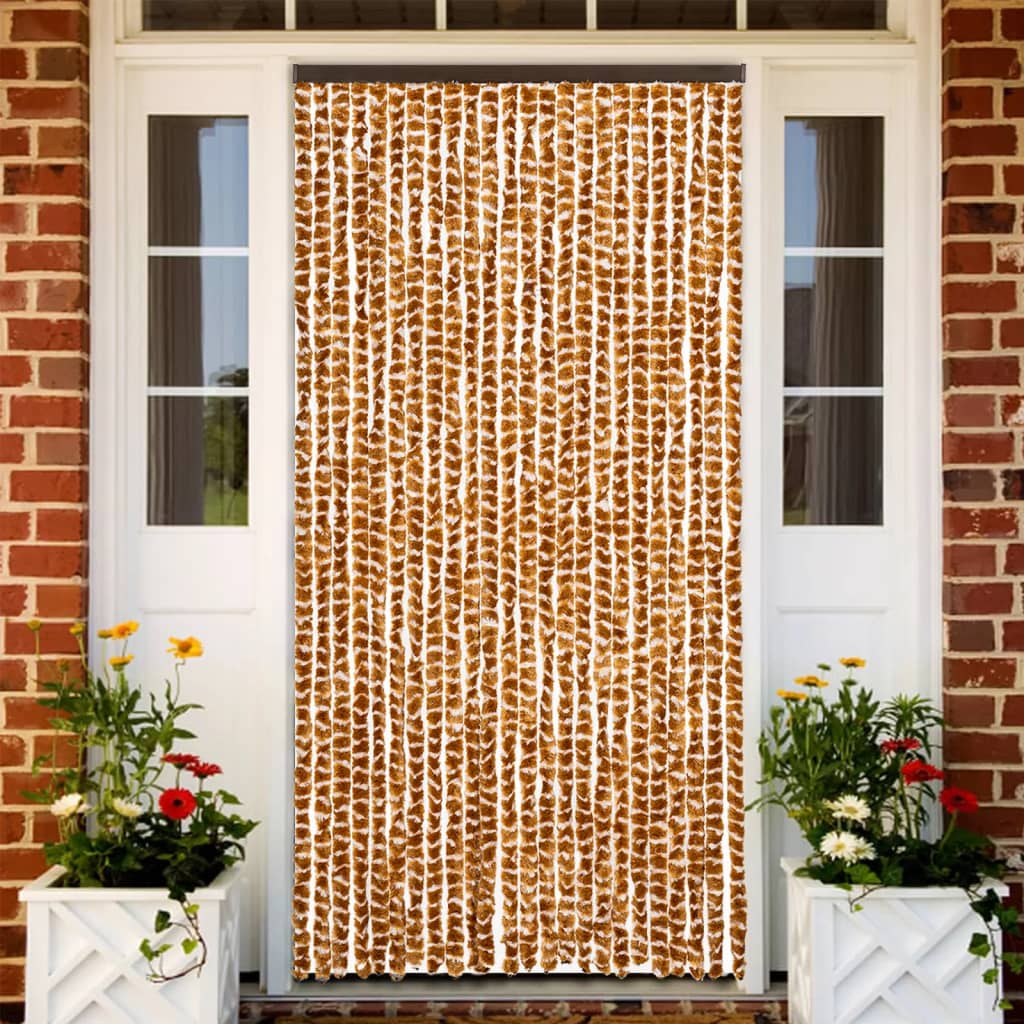Zastor protiv muha oker-bijeli 100 x 200 cm od šenila