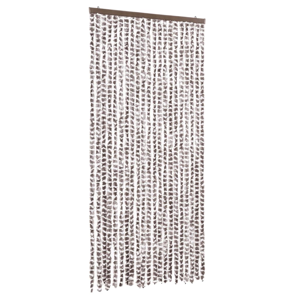 Zastor protiv muha Smeđesiva i bijeli 90 x 200 cm od šenila