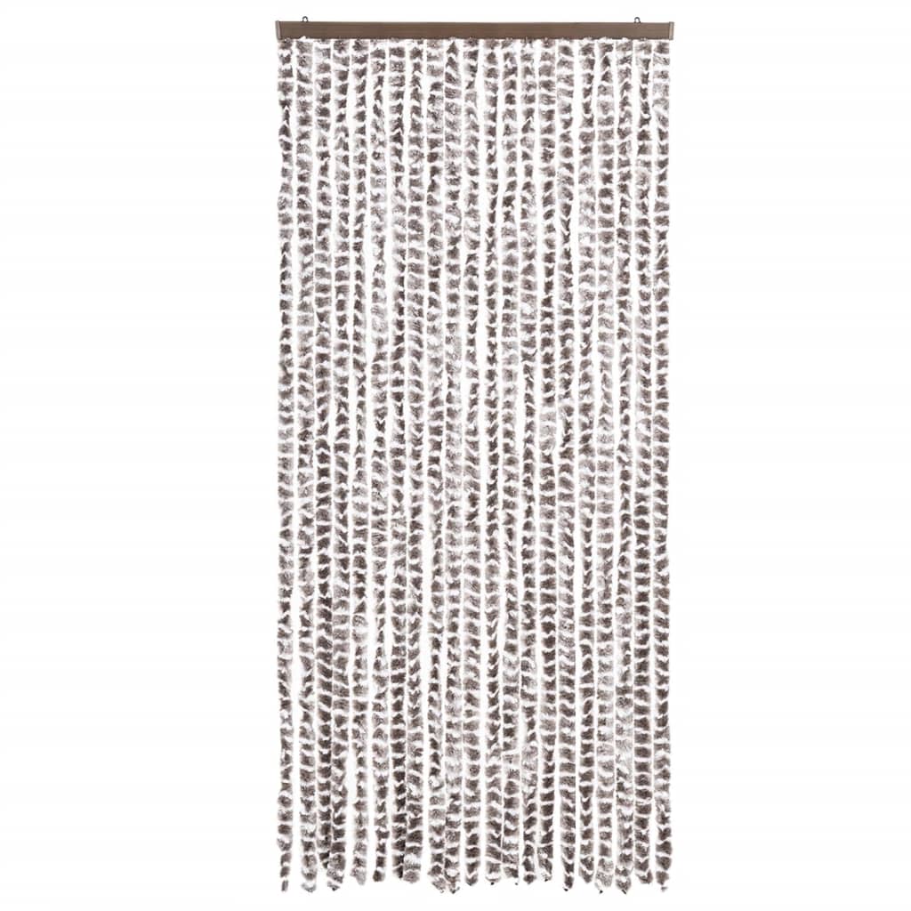Zastor protiv muha Smeđesiva i bijeli 90 x 200 cm od šenila