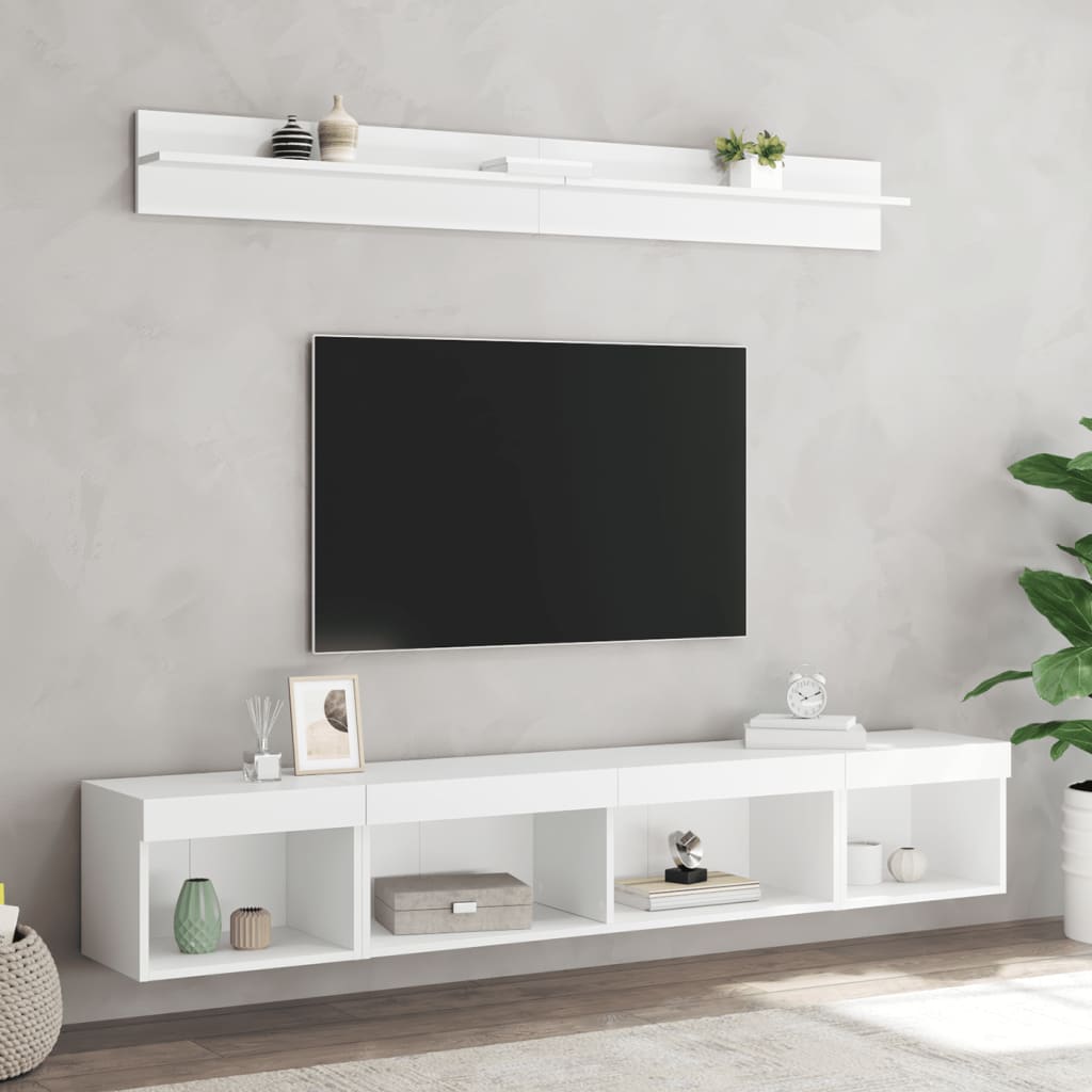 5-dijelni zidni TV elementi s LED bijeli od konstruiranog drva