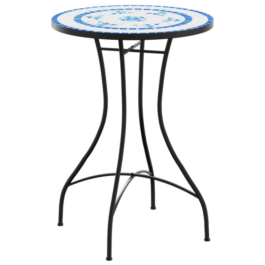 Bistro stolić s mozaikom plavo-bijeli Ø50x70 cm keramički