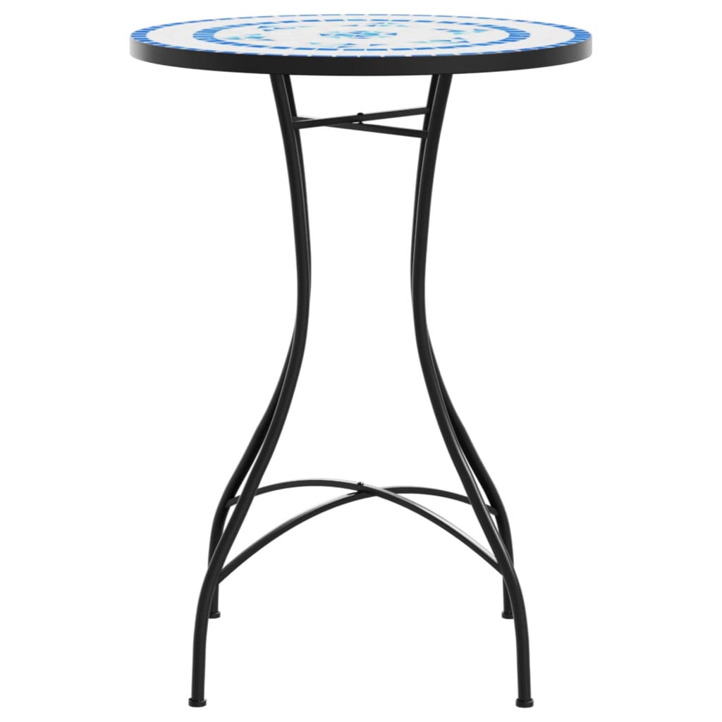 Bistro stolić s mozaikom plavo-bijeli Ø50x70 cm keramički