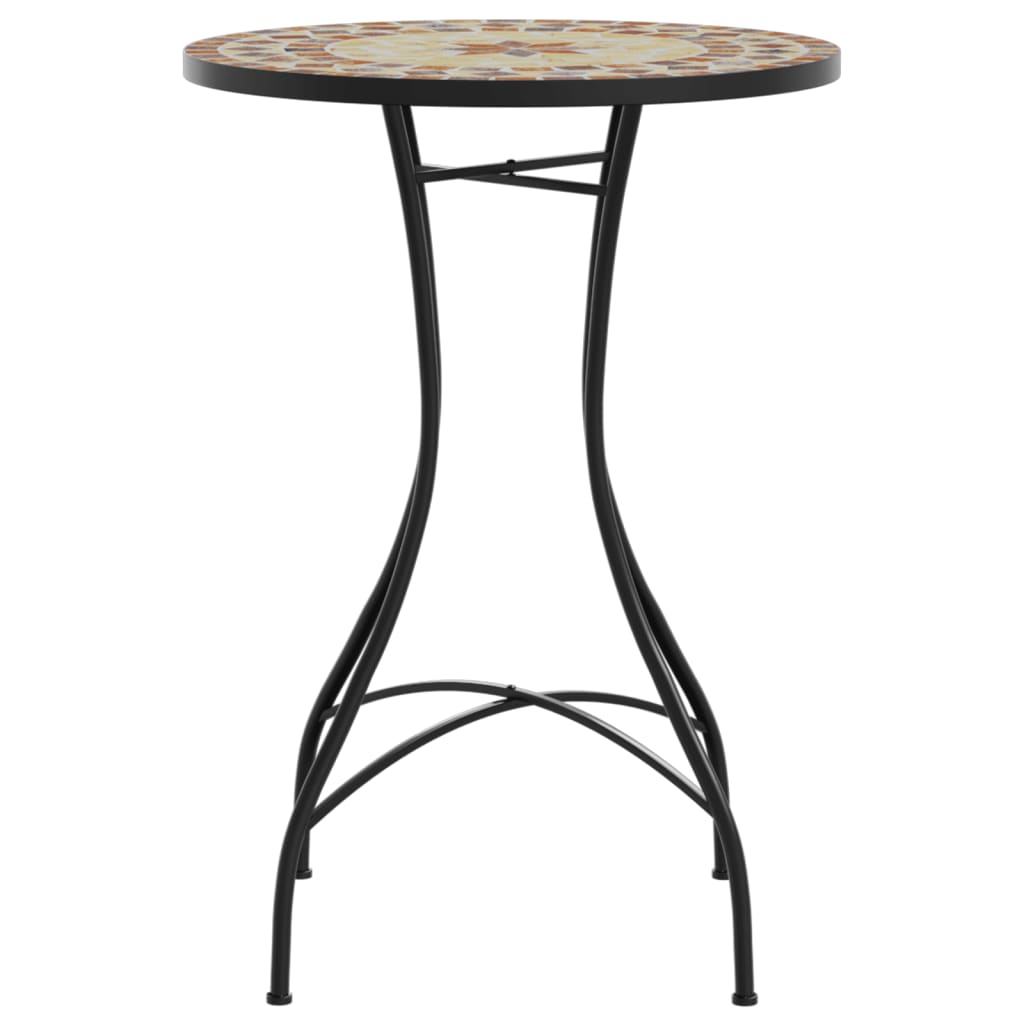 Bistro stolić s mozaikom boja cigle i bijela Ø50x70cm keramički